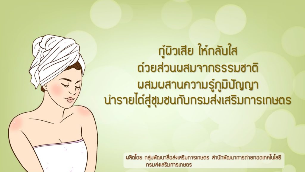 กู้ผิวเสีย ให้กลับใส ด้วยส่วนผสมจากธรรมชาติ