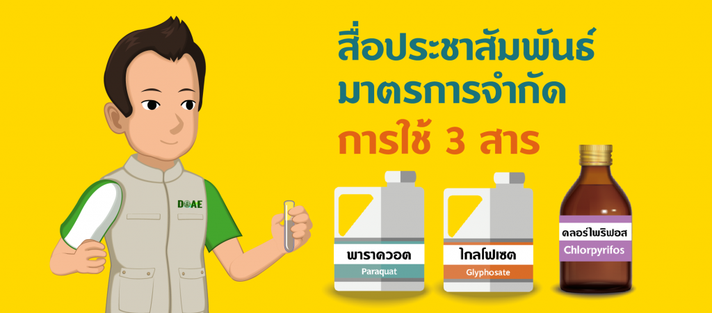การใช้สารเคมี 3 สาร พาราควอต ไกลโฟเซต คลอร์ไพริฟอส