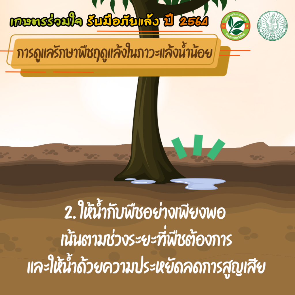 เกษตรร่วมใจ รับมือภัยแล้ง ปี 2564 การใช้น้ำอย่างรู้คุณค่ากับพืช