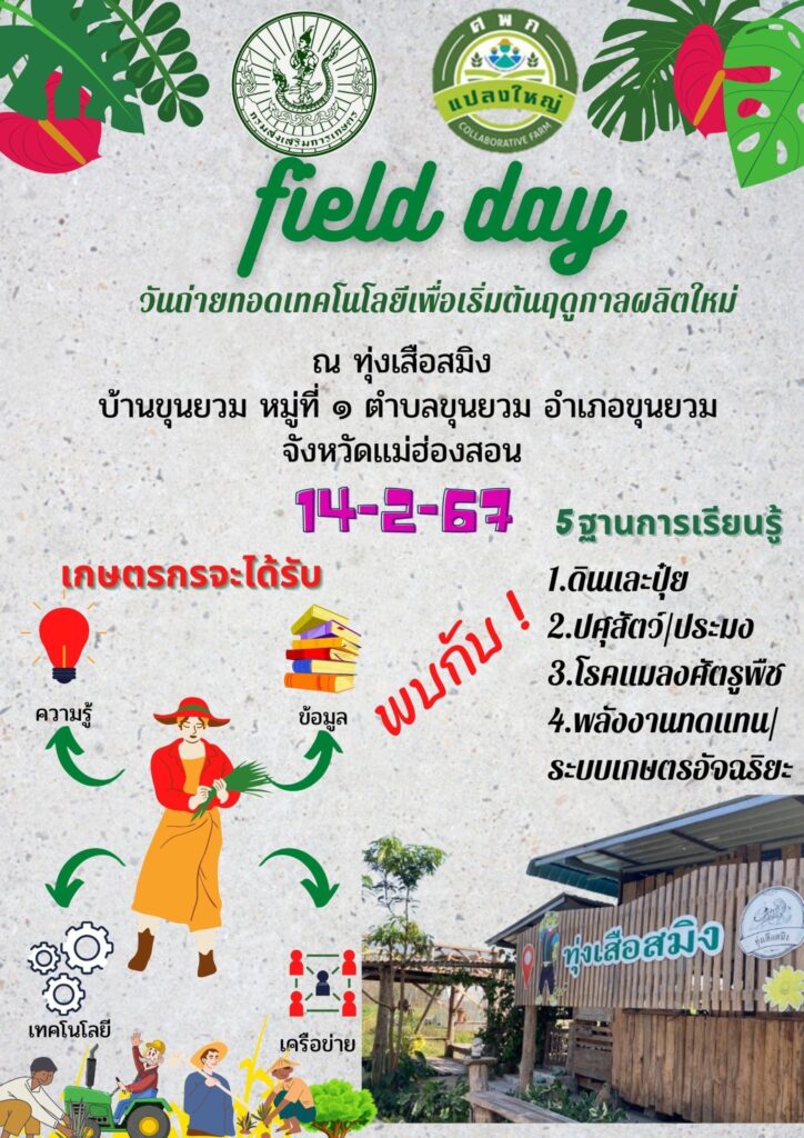 งานวันถ่ายทอดเทคโนโลยี Field Day อำเภอขุนยวมจังหวัดแม่ฮ่องสอน