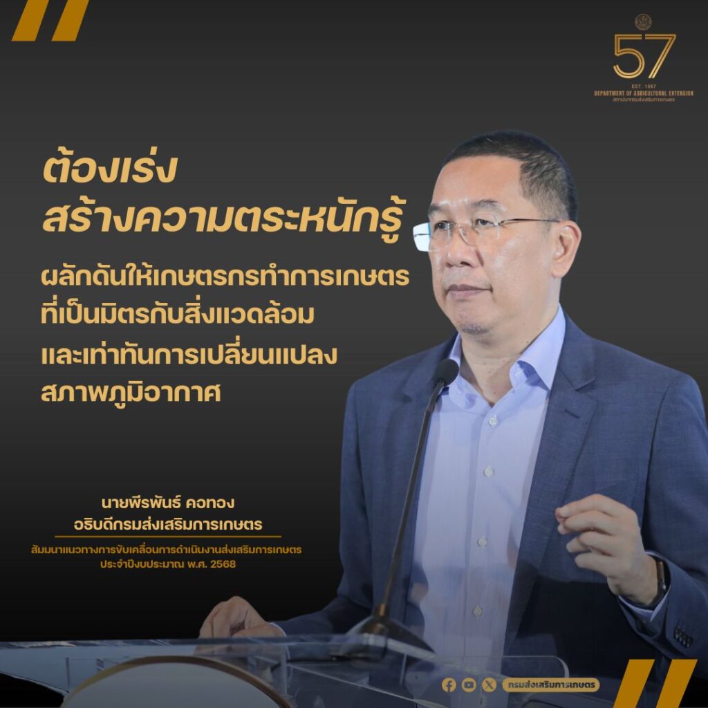 สร้างความตระหนักรู้ เกษตรกรทำการเกษตรที่เป็นมิตรกับสิ่งแวดล้อม เท่าทันการเปลี่ยนแปลงสภาพภูมิอากาศ