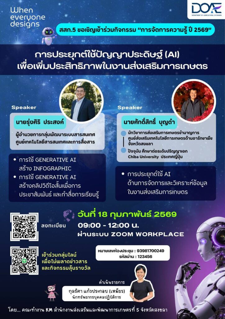 การประยุกต์ใช้ปัญญาประดิษฐ์ (AI) เพื่อเพิ่มประสิทธิภาพในงานส่งเสริมการเกษตร